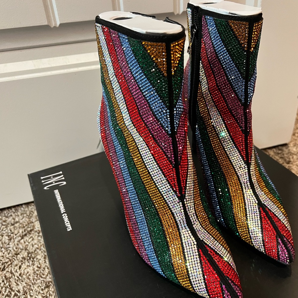 INC SWAROVSKI CRYSTAL BOOTIE